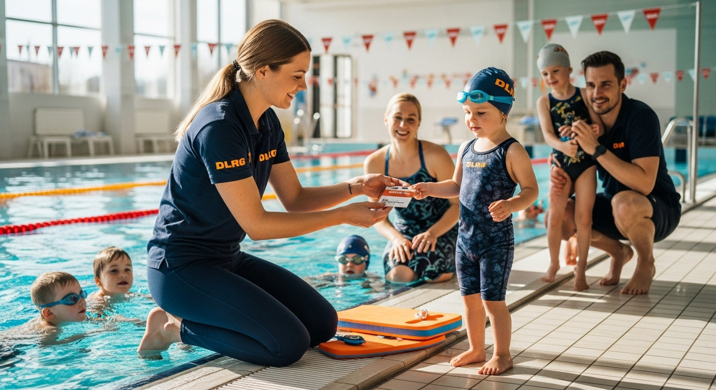 Schwimmabzeichen DLRG Kind Verleihung