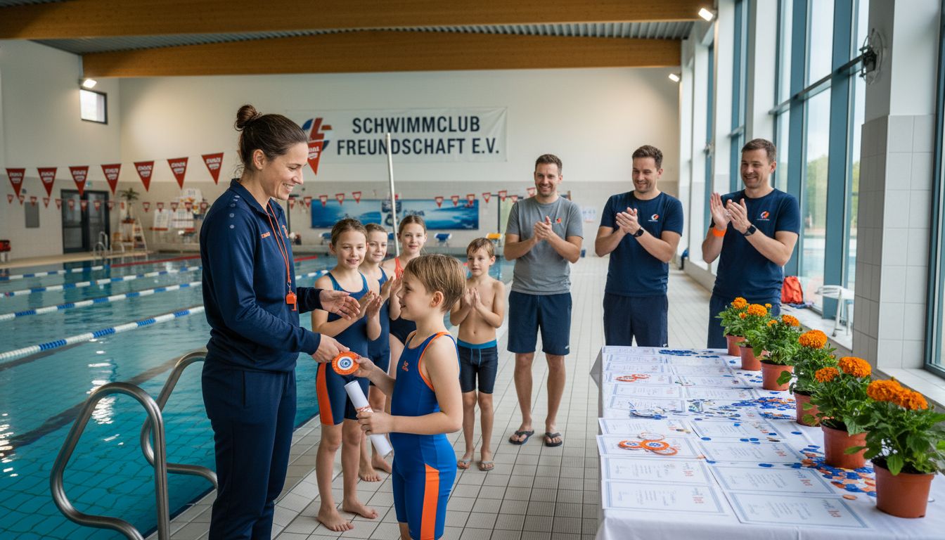 schwimmabzeichen übergabe zeremonie