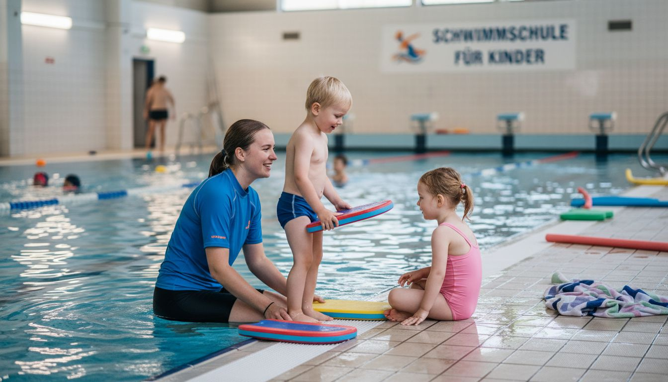 Schwimmkurs für Vorschulkinder direkt am Beckenrand