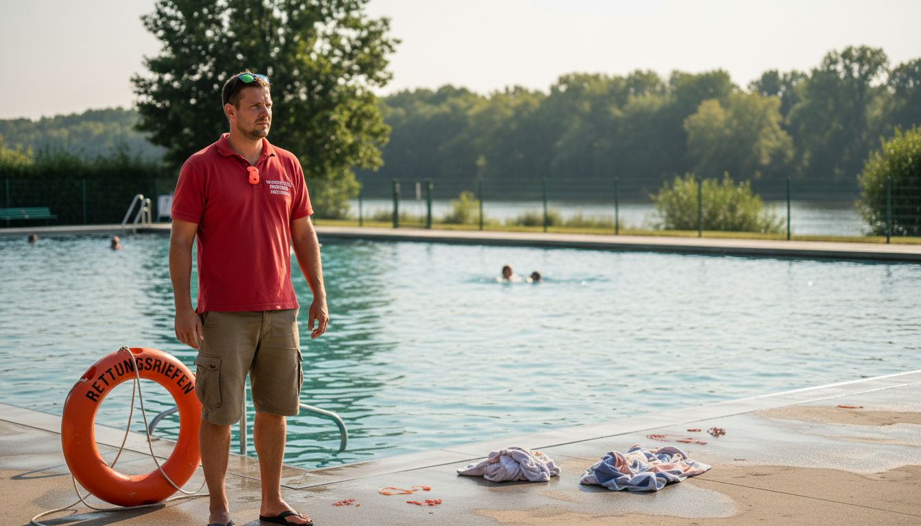 Der Bademeister behält die Schwimmer im Freibad Holzminden stets im Blick.