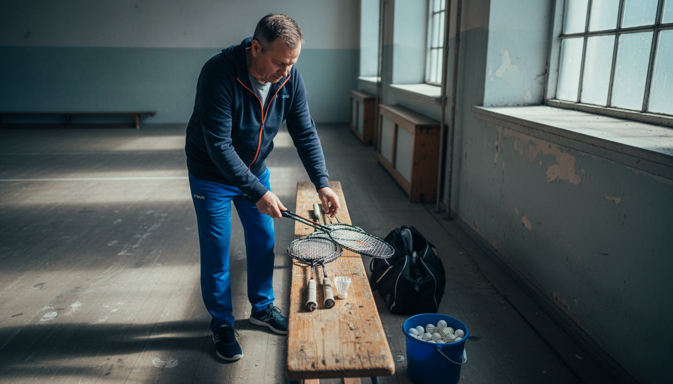 Der Trainer stellt dem Verein Speedminton-Schläger zur Verfügung.