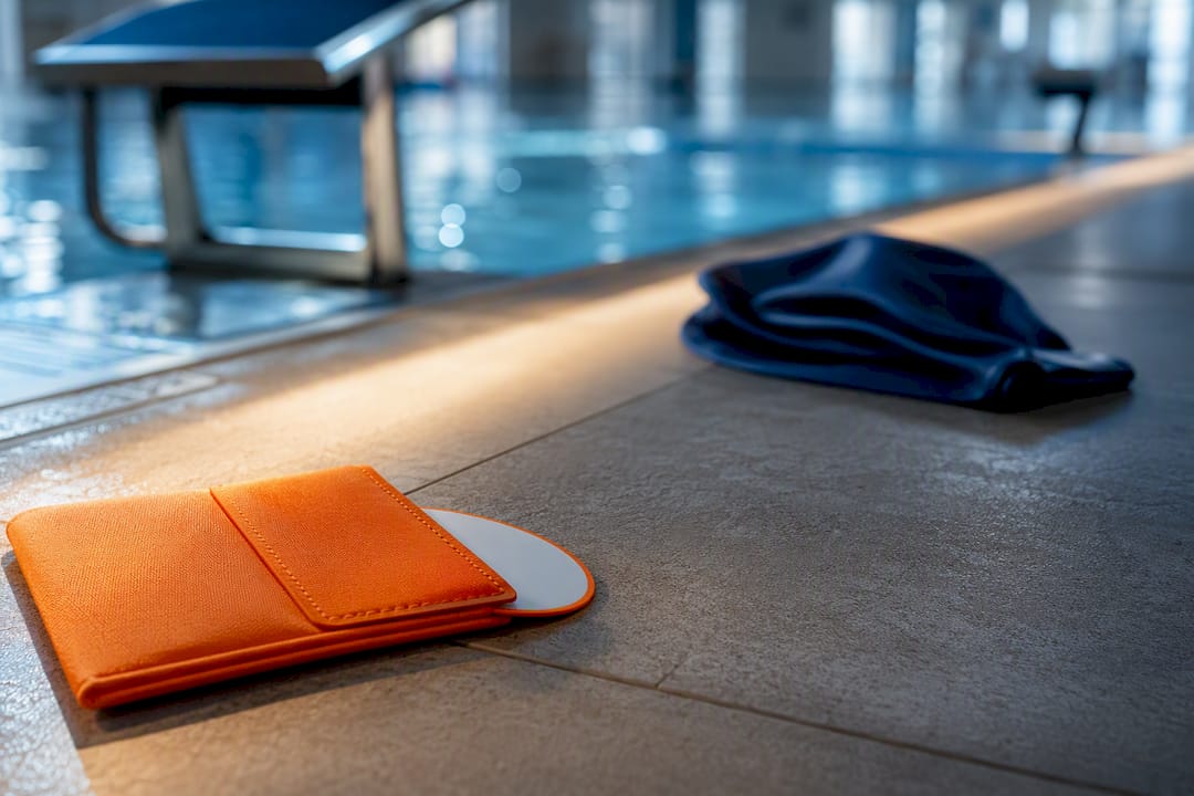 Schwimmabzeichen ohne Namensangabe am Beckenrand