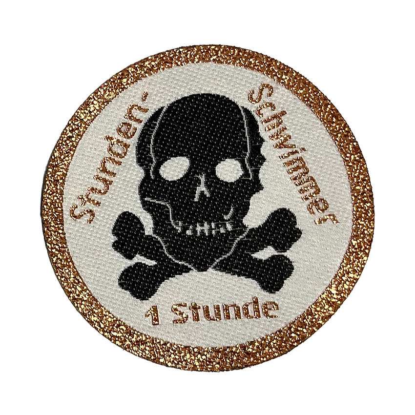 Glamour Schwimmabzeichen Totenkopf - Stundenschwimmer 1 Stunde - pimpertz