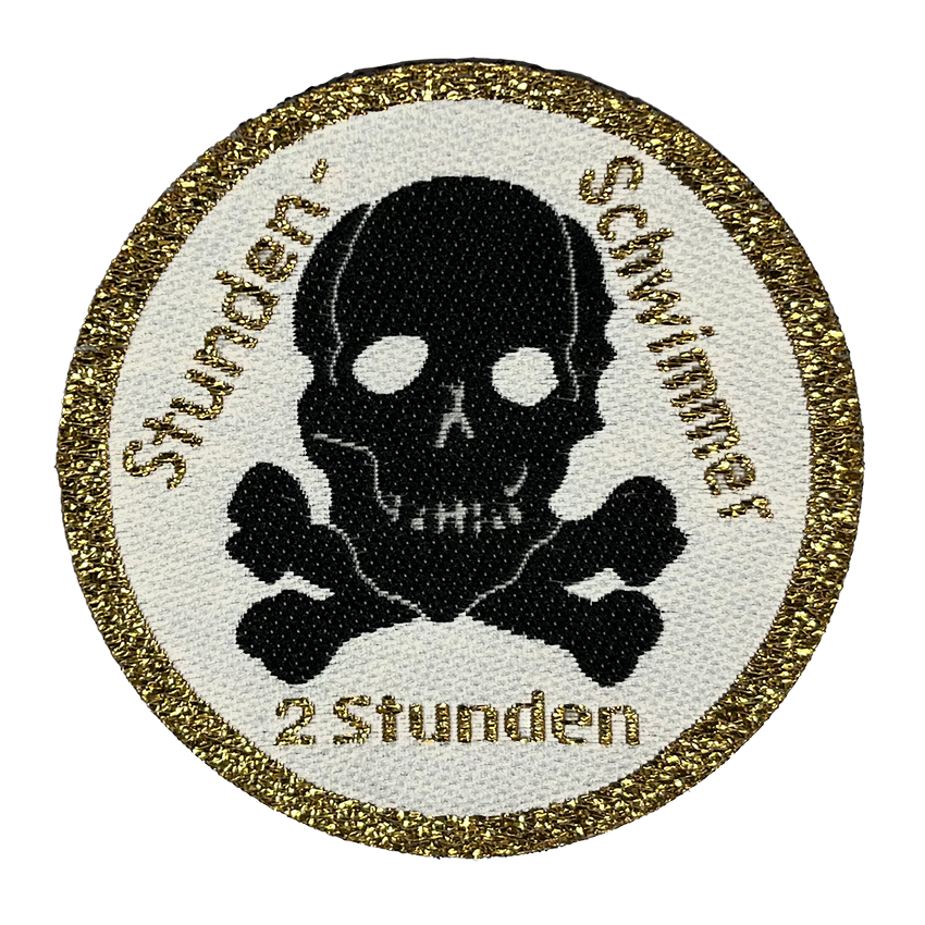 Glamour Schwimmabzeichen Totenkopf - Stundenschwimmer 2 Stunden - pimpertz