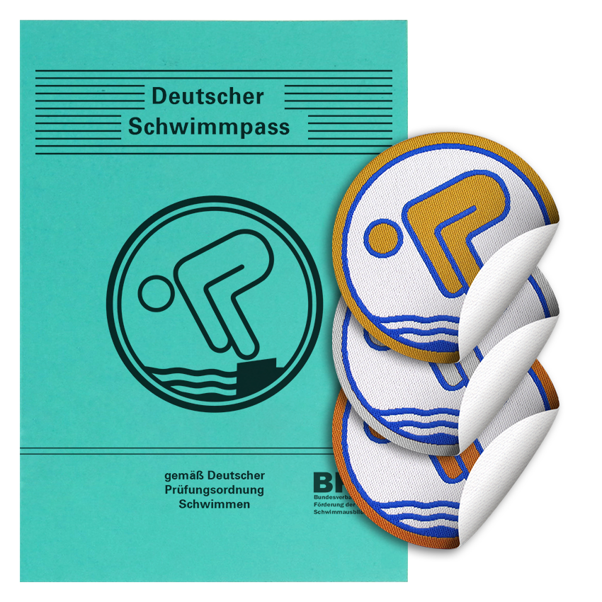 Set Bronze, Silber, Gold Schwimmabzeichen & Deutscher Schwimmpass | kinderleicht - pimpertz