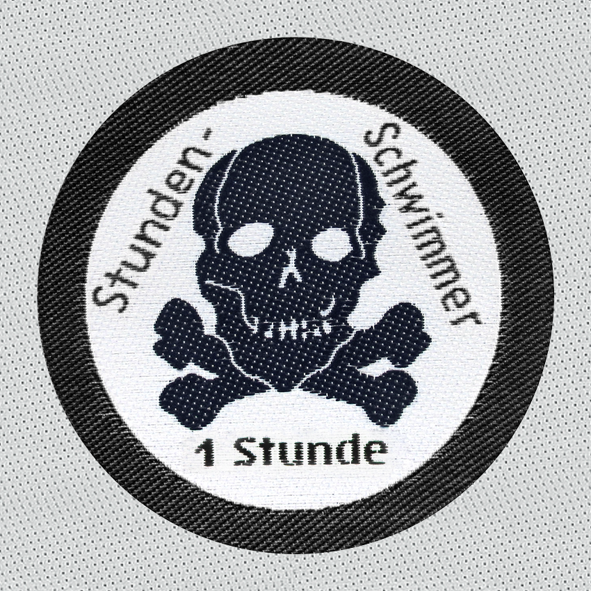 Schwimmabzeichen Totenkopf – Stundenschwimmer 1 Stunde (in Rollenware) - pimpertz