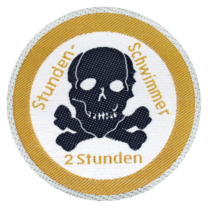 Schwimmabzeichen Totenkopf lasergeschnitten - Stundenschwimmer 2 Stunden - pimpertz