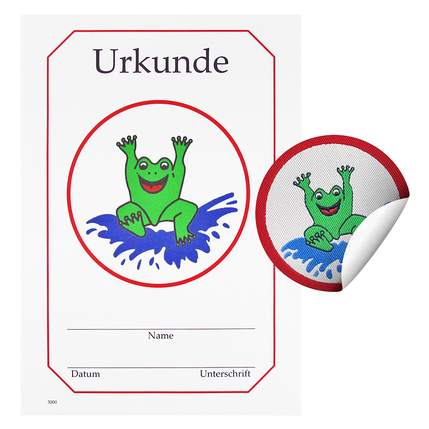 Set Frosch kinderleicht - Frosch Schwimmabzeichen und Urkunde - pimpertz
