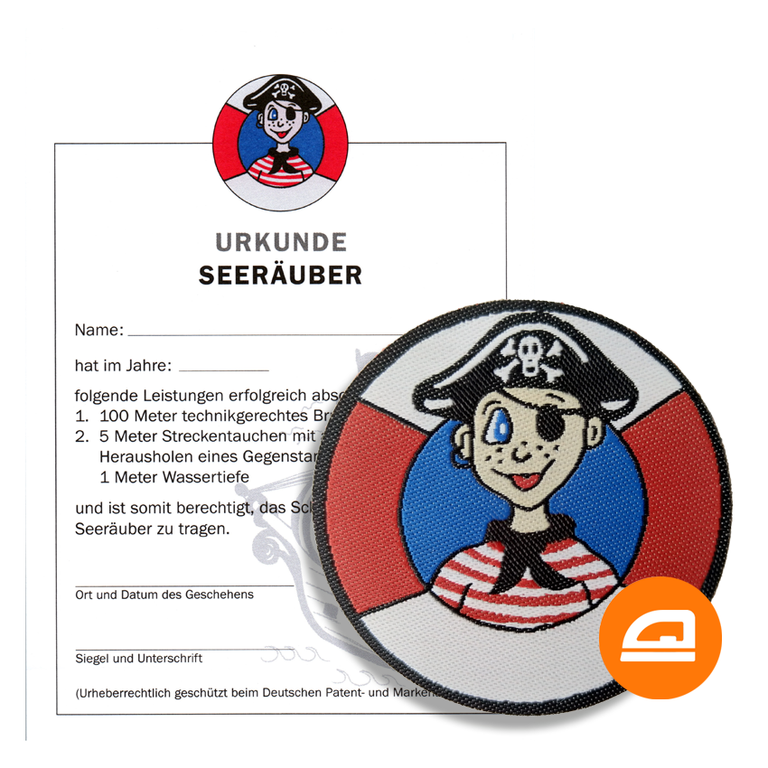 Set Seeräuber easy plus - Seeräuber Schwimmabzeichen und Urkunde - pimpertz