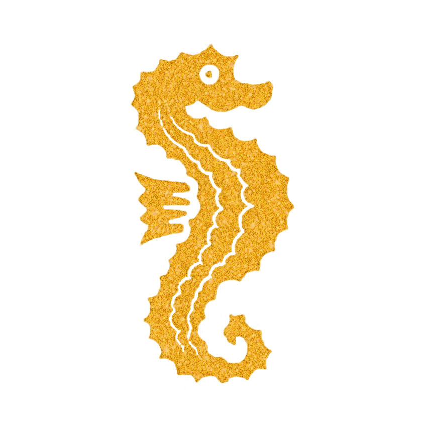 Hauttattoo Seepferdchen Gold - pimpertz