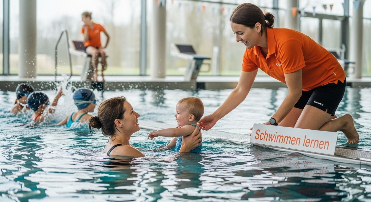 Kindern Schwimmenlernen Eltern Trainer