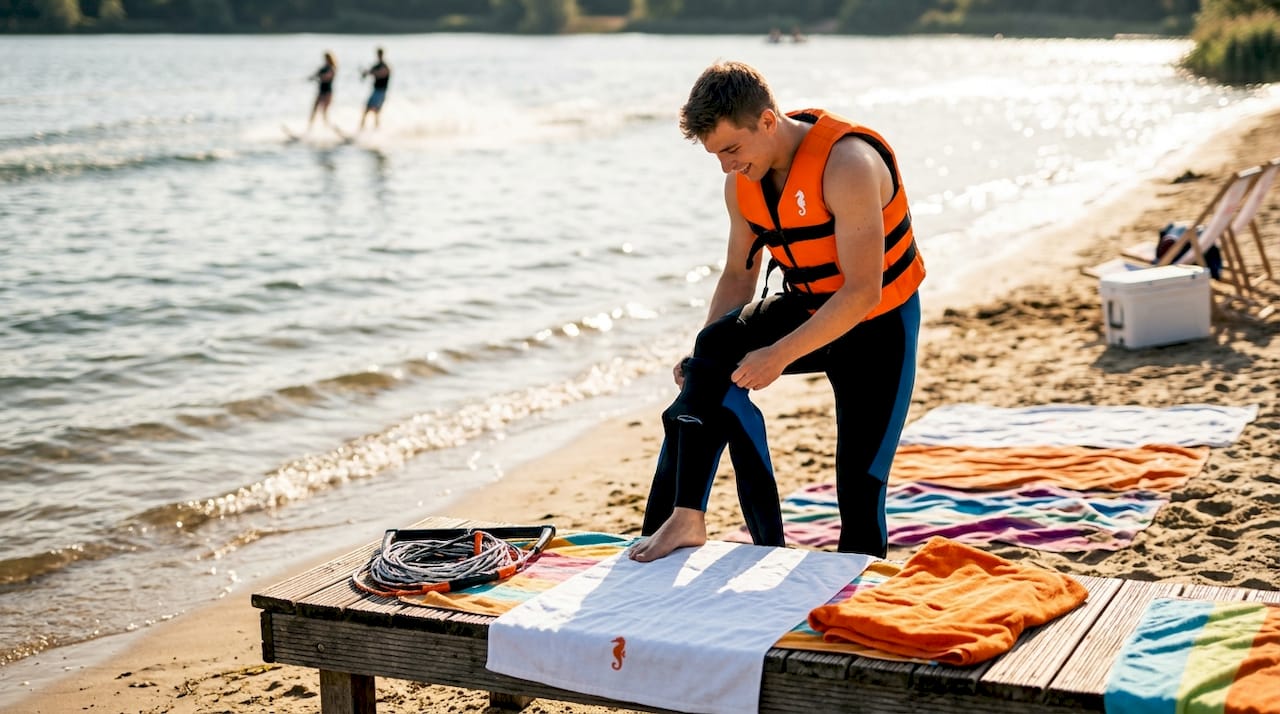 Wasserski-Kurs am Heuchelheimer See: Erlebe die perfekte Kulisse für deinen Einstieg ins Wasserskifahren.