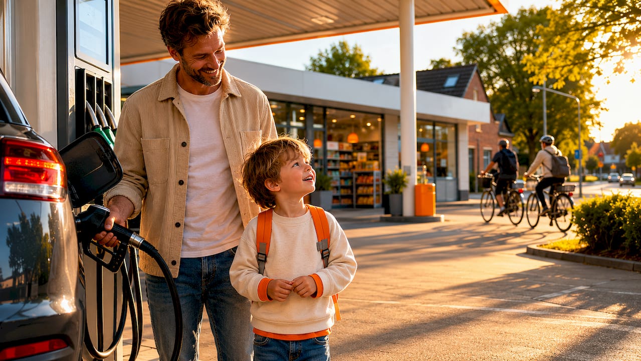 Die JET Tankstelle in Adendorf – ein Blick von außen, gemeinsam mit der ganzen Familie.