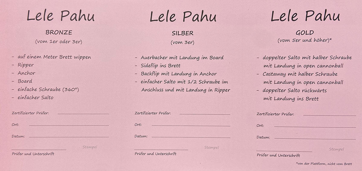 Set Lele Pahu Bronze + Silber + Gold kinderleicht + Urkunde - pimpertz