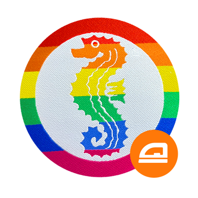 Rainbow Seahorse Iron-On Swim Badge | easy plus