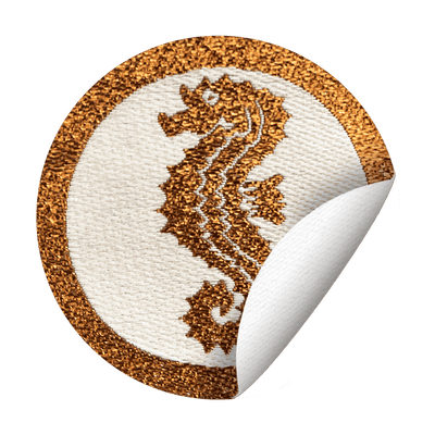 Seahorse Swimming Badge Glamour (White)