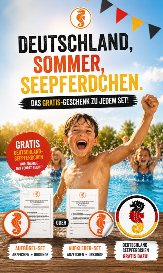 Deutschland-Sommer im Wasser: Deutschland-Seepferdchen gratis zu jedem Set